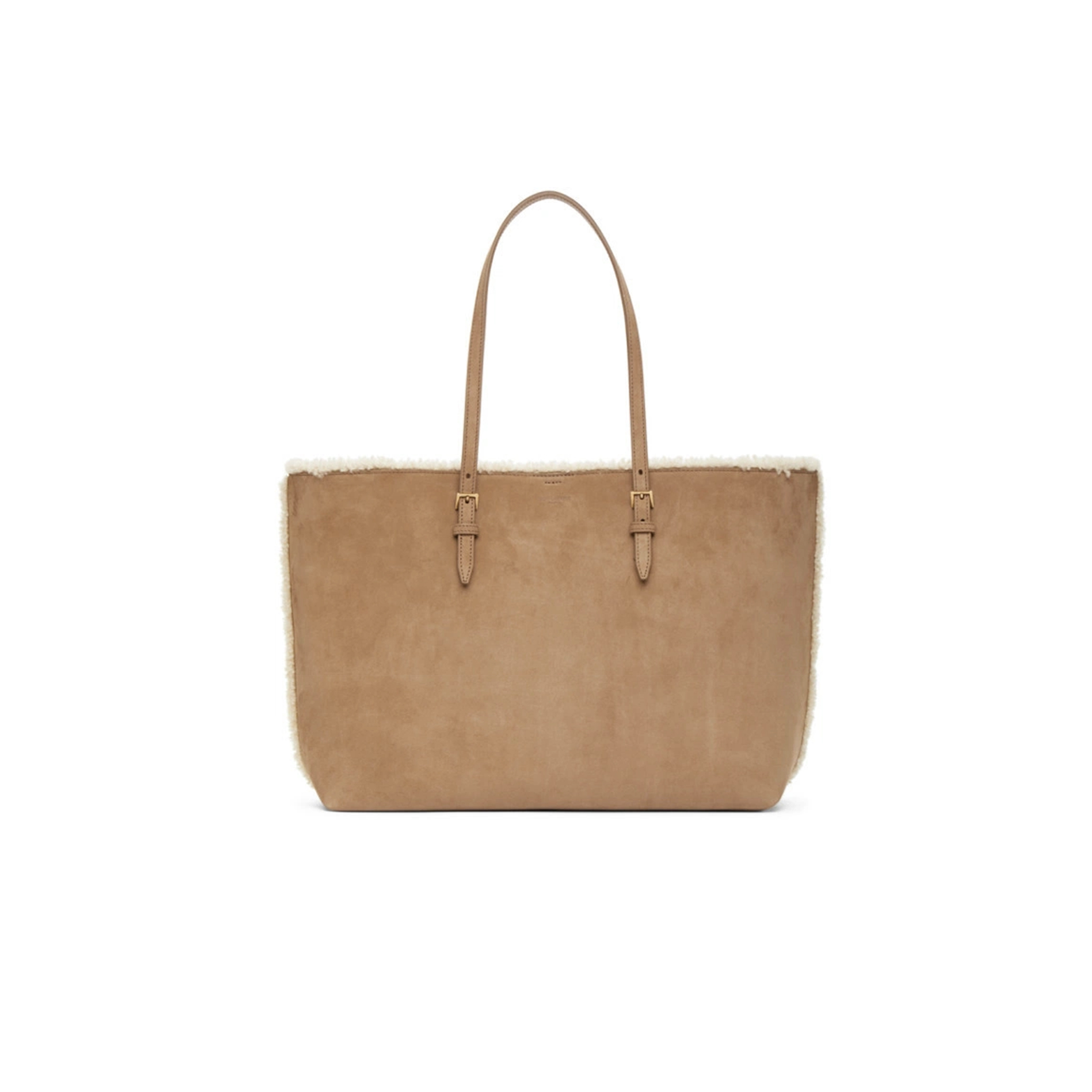 YSL SHOPPING TOTE BAG IN SUEDE AND SHEARLING TRIM 394195 (38*28*13cm)
